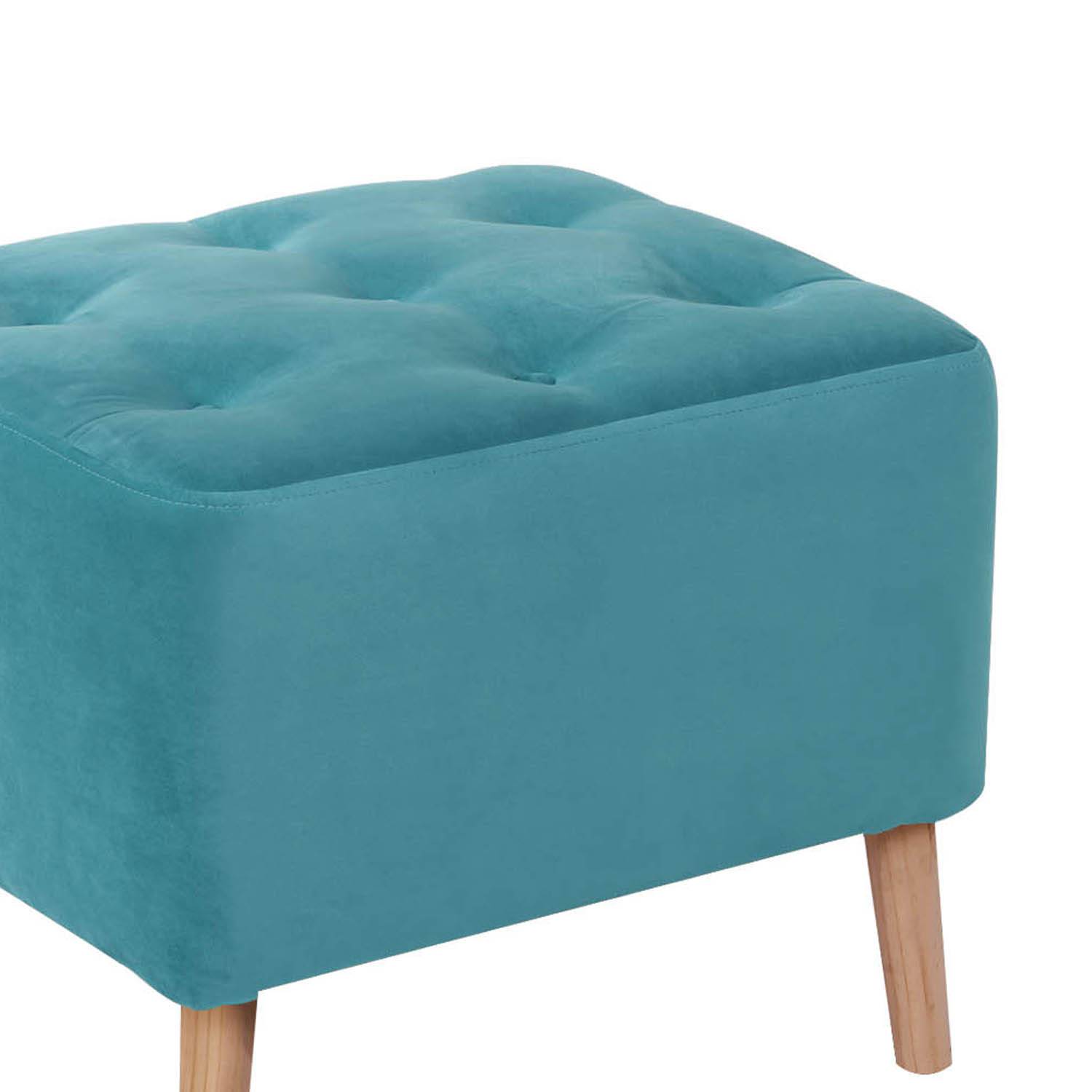 POUF LATAM HOME LYON TURQUESA TELA VELVET - 2