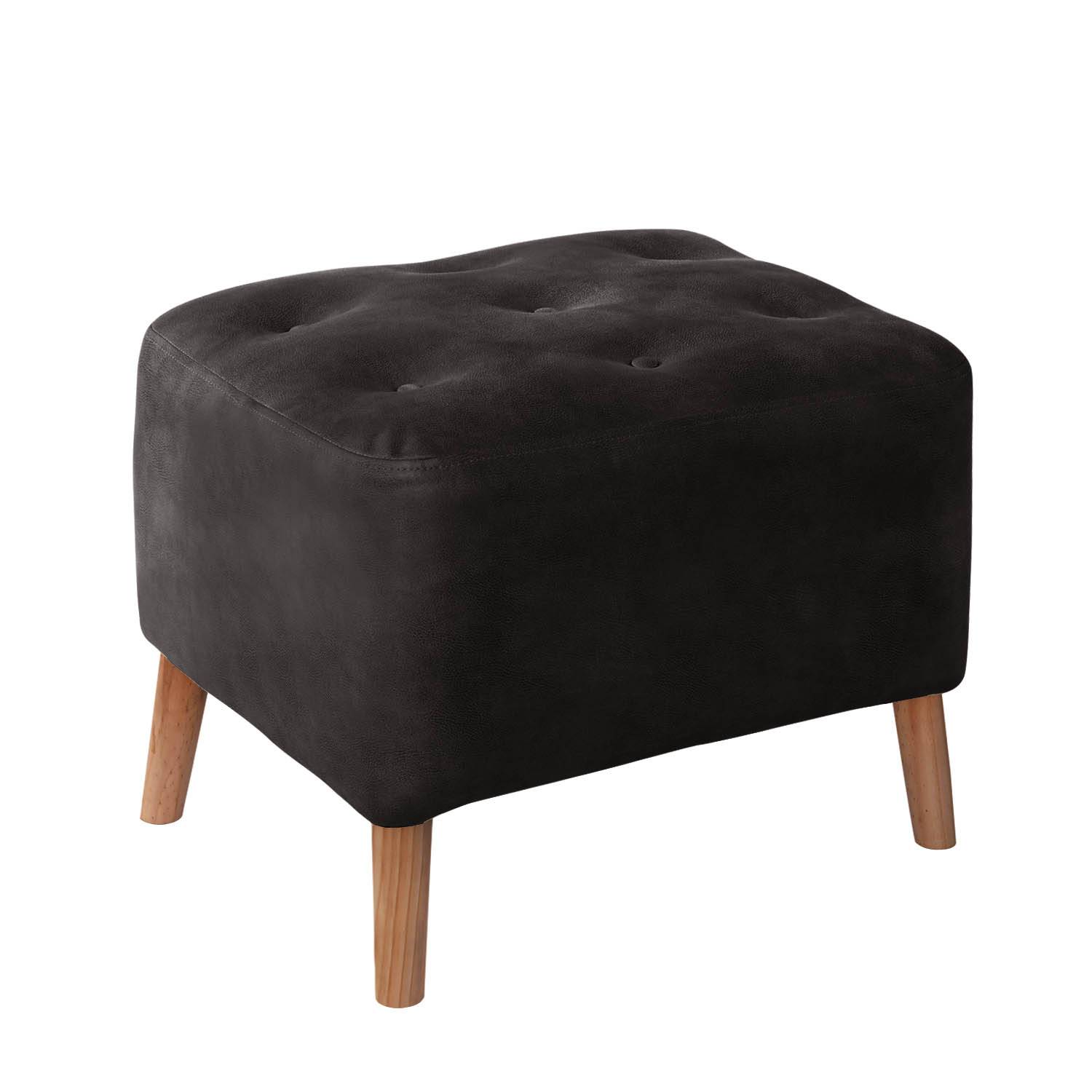 POUF LATAM HOME LYON CUERO KENTUCKY NEGRO - 1