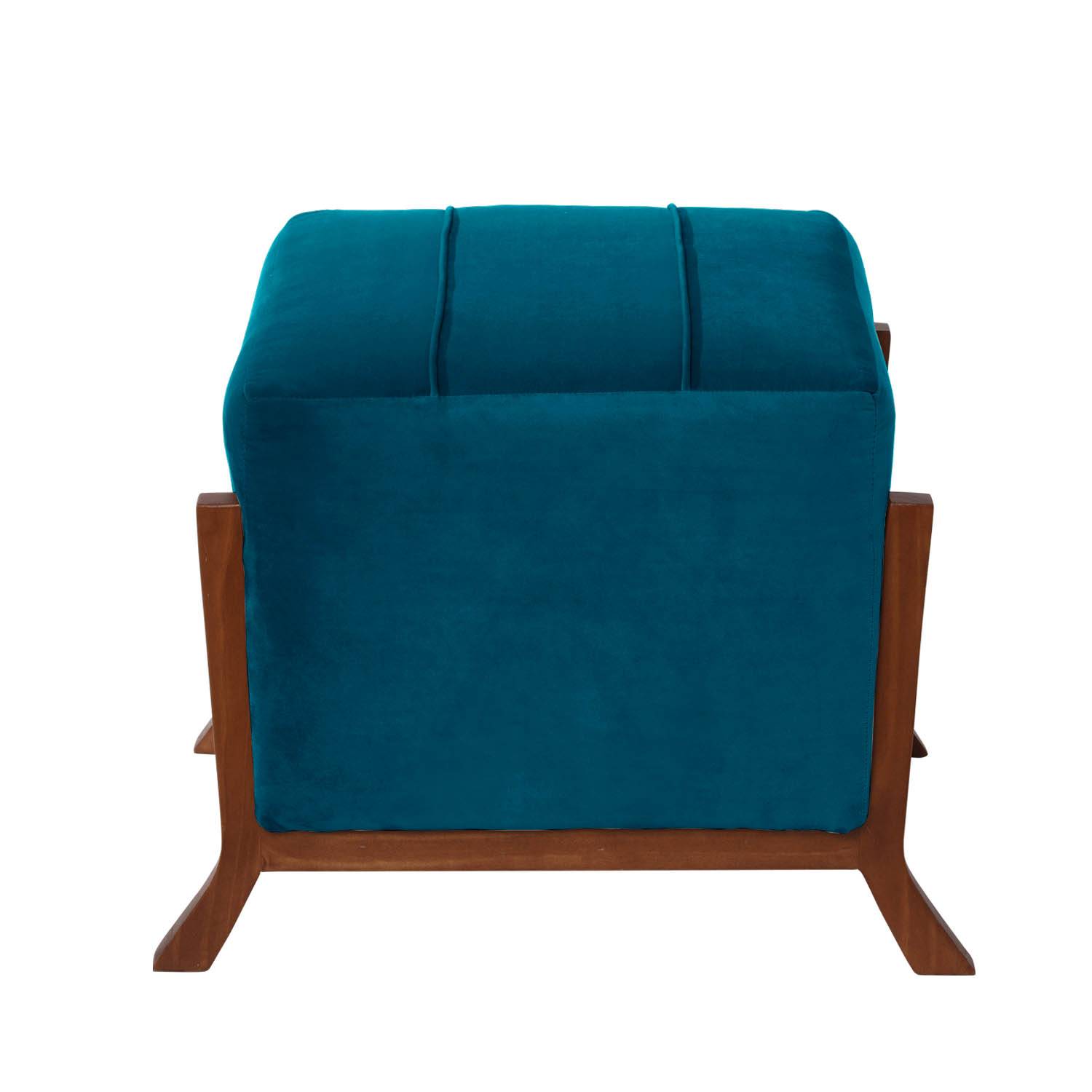 POUF LATAM HOME MARSELLA AZUL PETROLEO TELA VELVET - 2