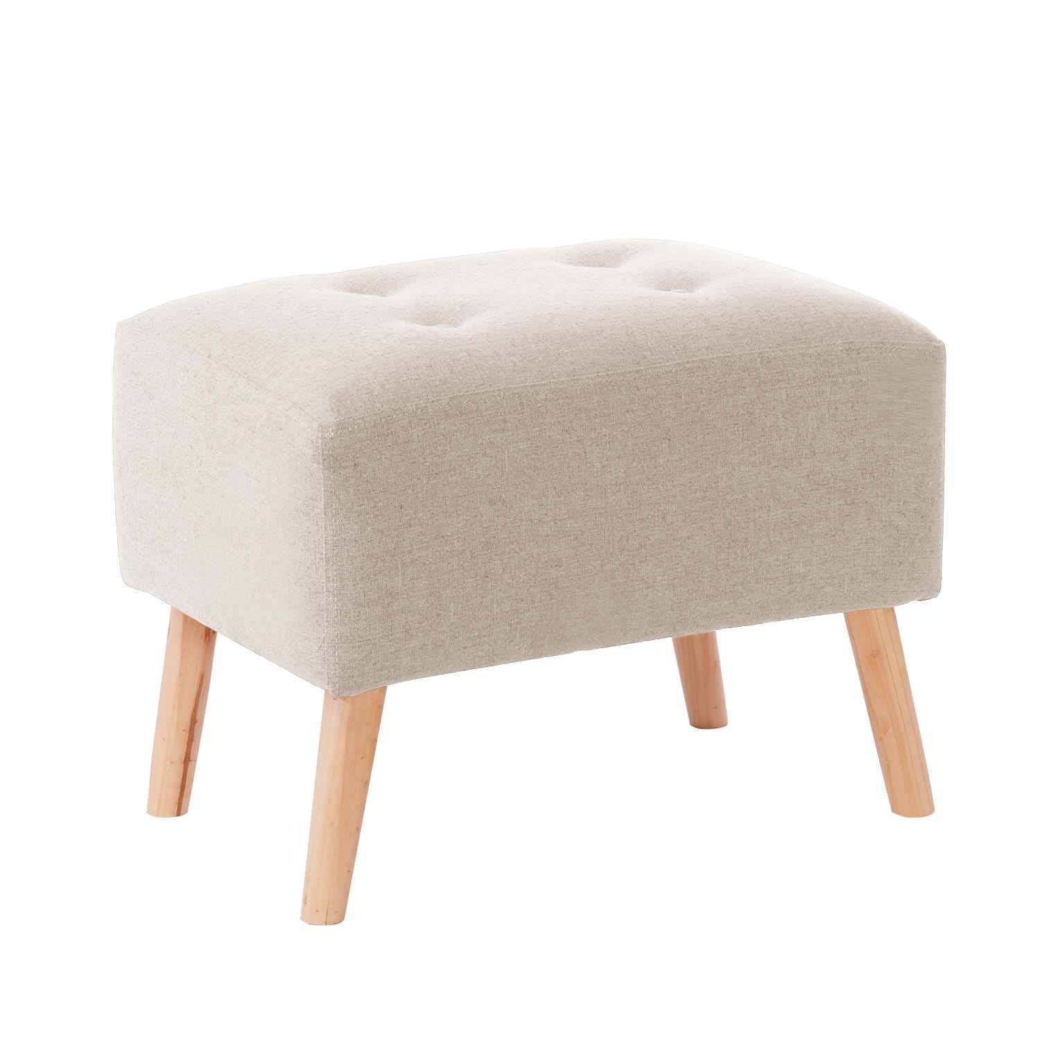 POUF NIZA LINO EN COLOR BLANCO - 1