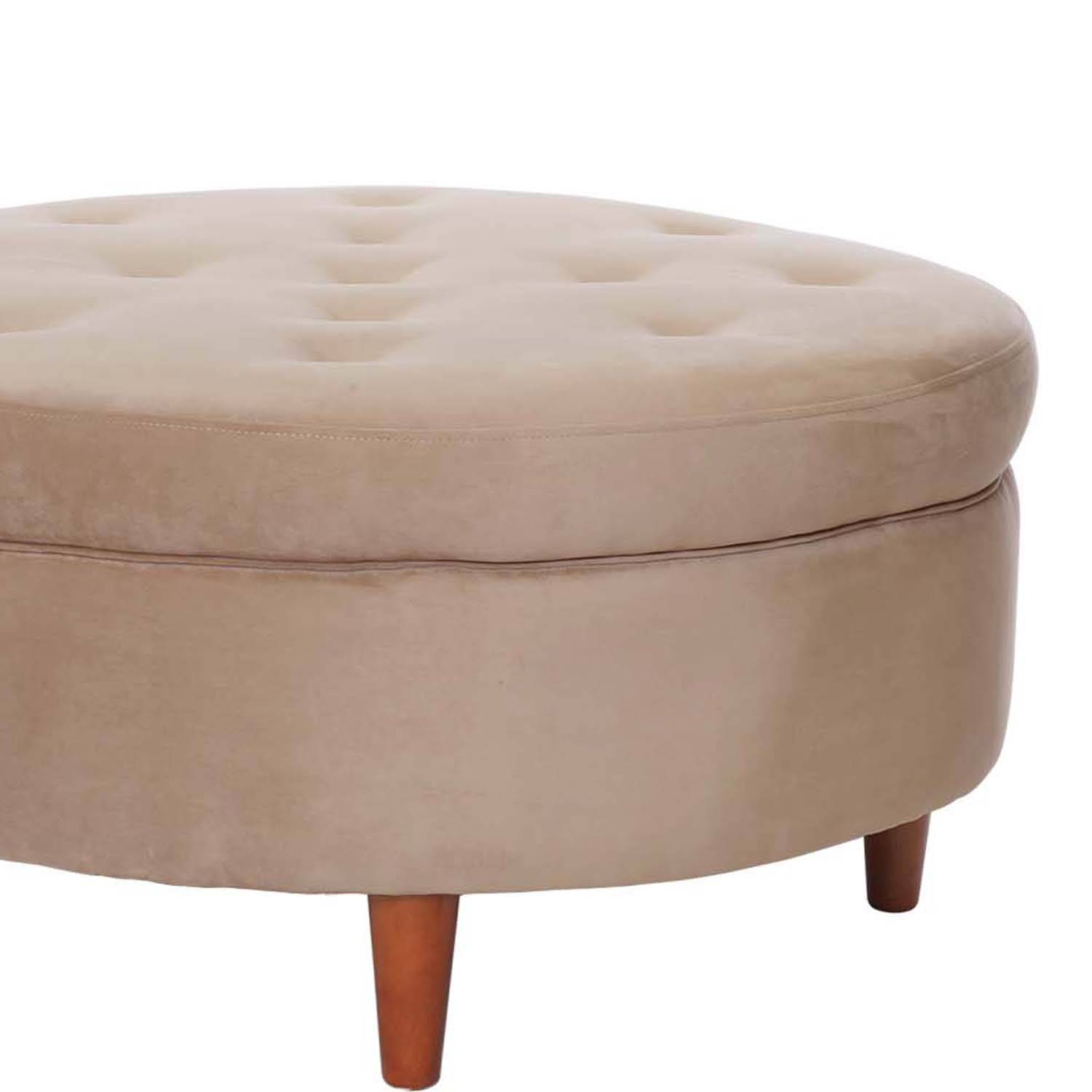 POUF LATAM HOME PARIS BEIGE TELA VELVET - 2