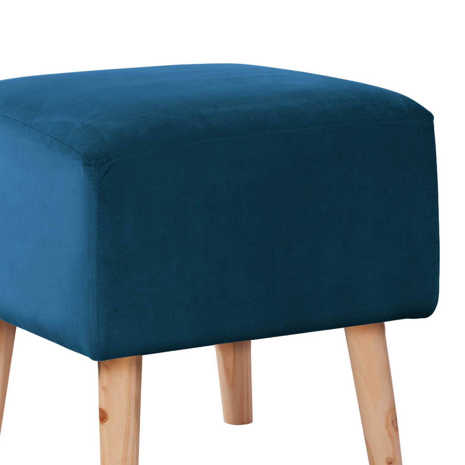 POUF LATAM HOME BURDEOS AZUL PETROLEO TELA VELVET - 2