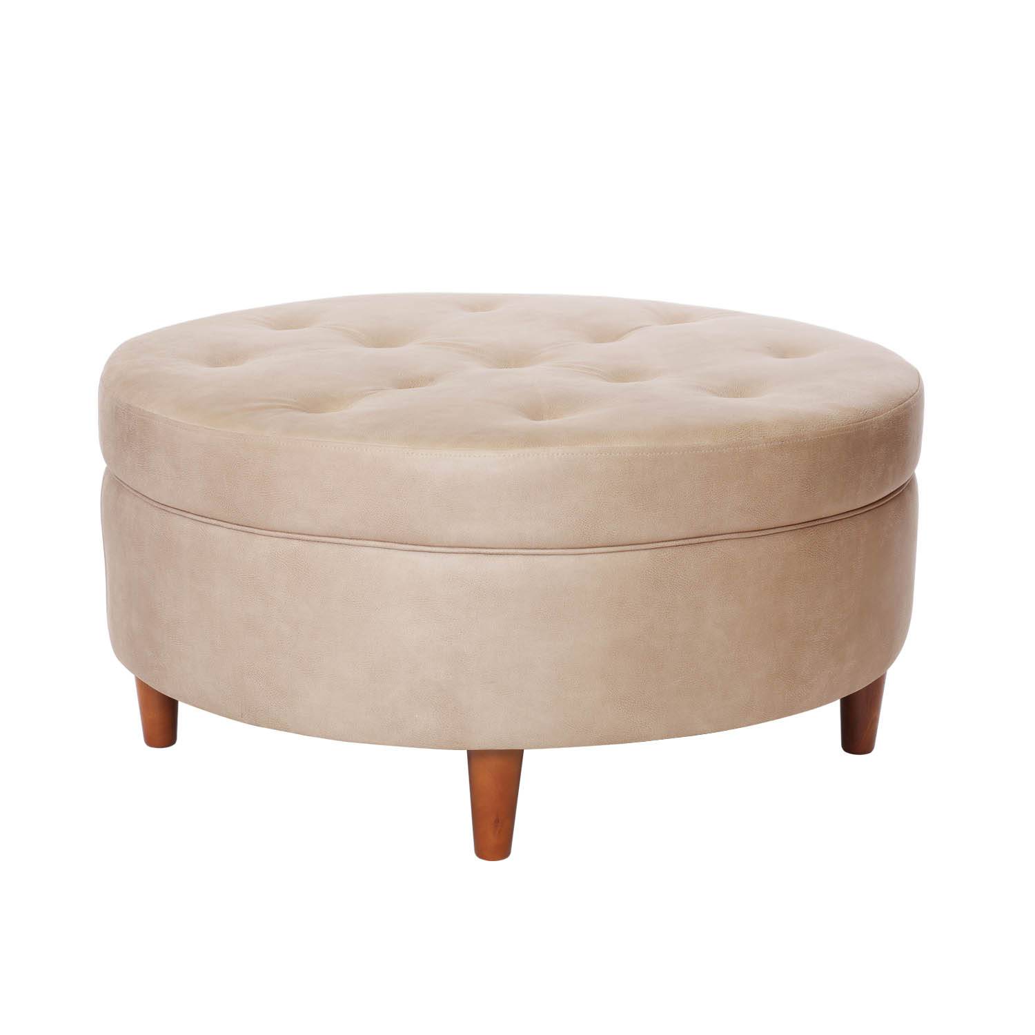 POUF LATAM HOME PARIS CUERO KENTUCKY BEIGE - 1