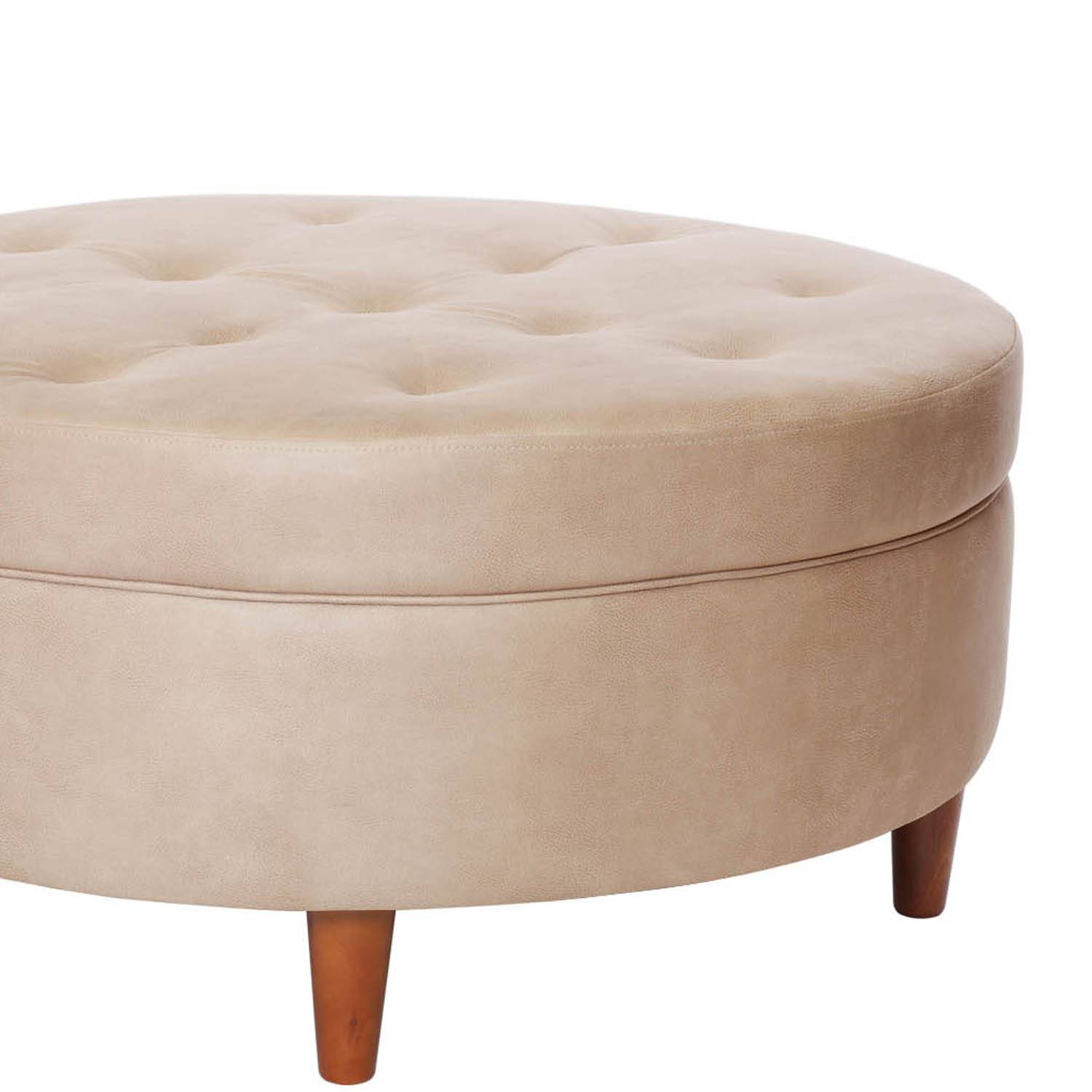POUF LATAM HOME PARIS CUERO KENTUCKY BEIGE - 2