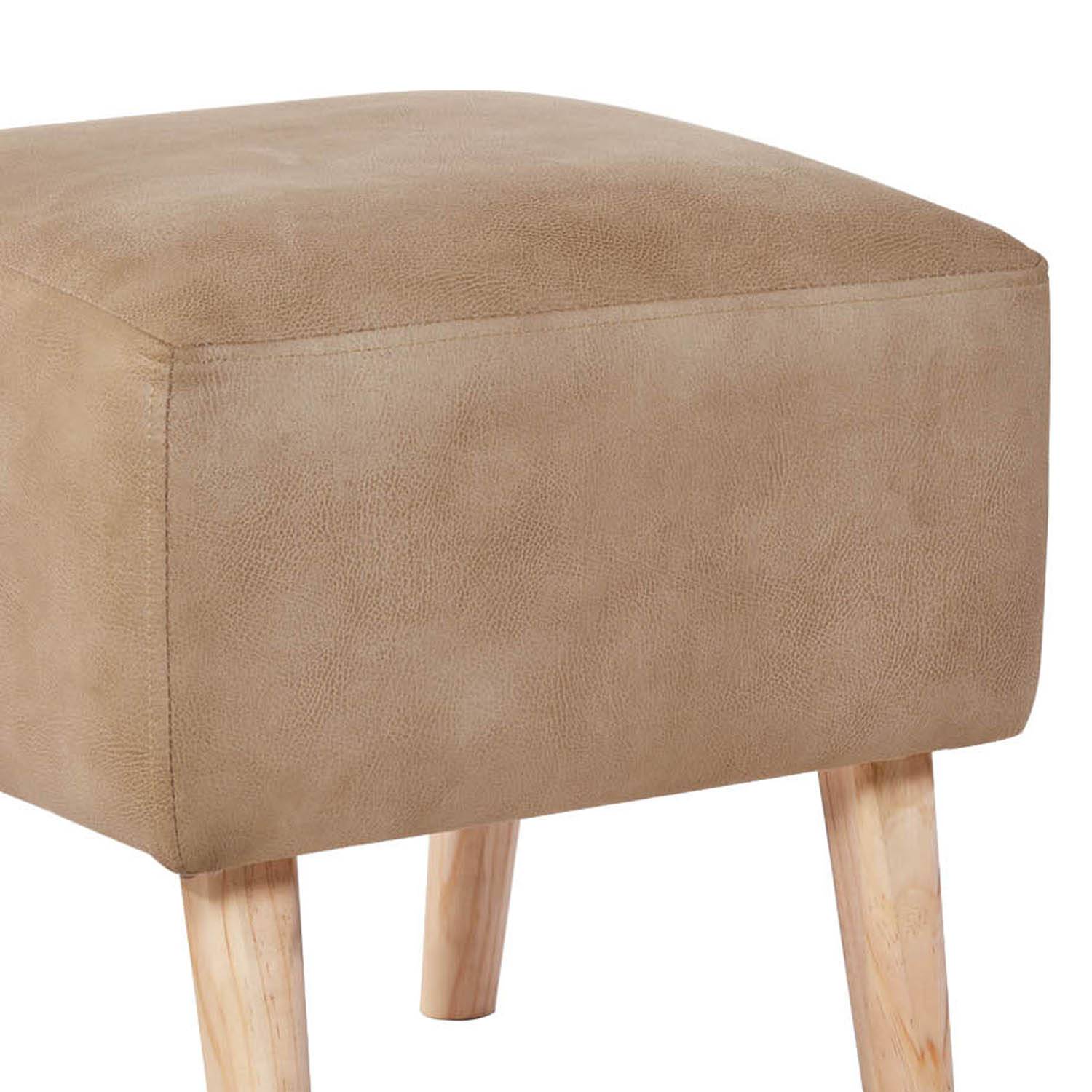 POUF LATAM HOME BURDEOS CUERO KENTUCKY BEIGE - 2