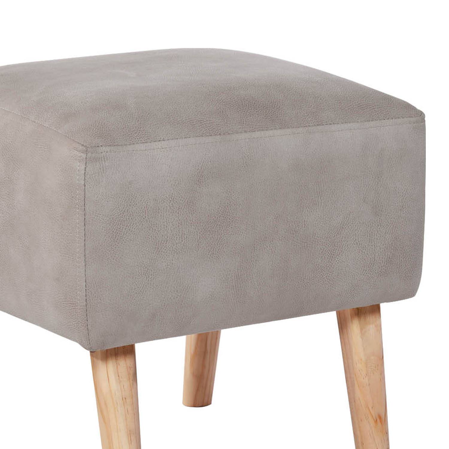 POUF LATAM HOME BURDEOS CUERO KENTUCKY GRIS - 2