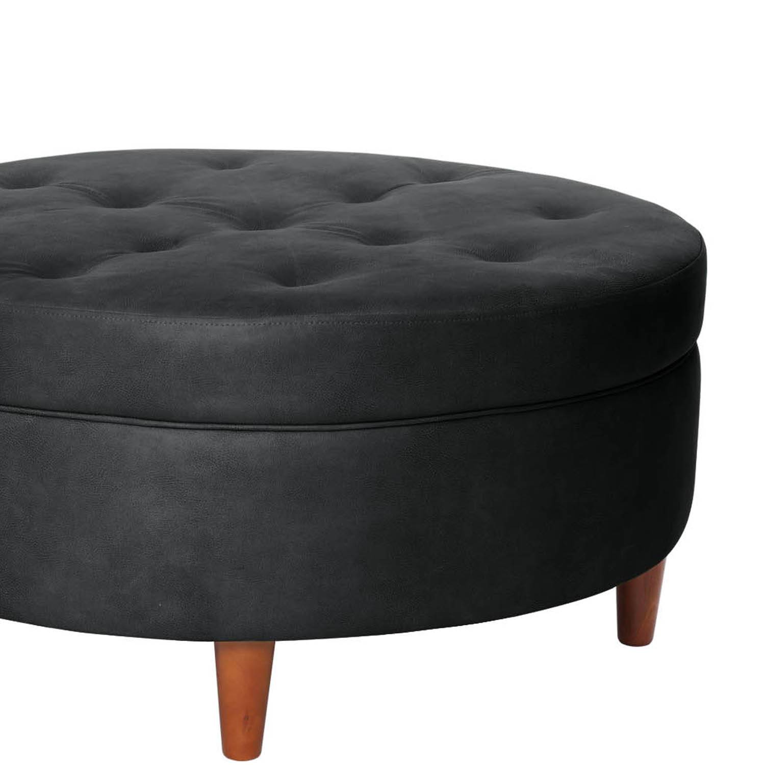 POUF LATAM HOME PARIS CUERO KENTUCKY NEGRO - 2