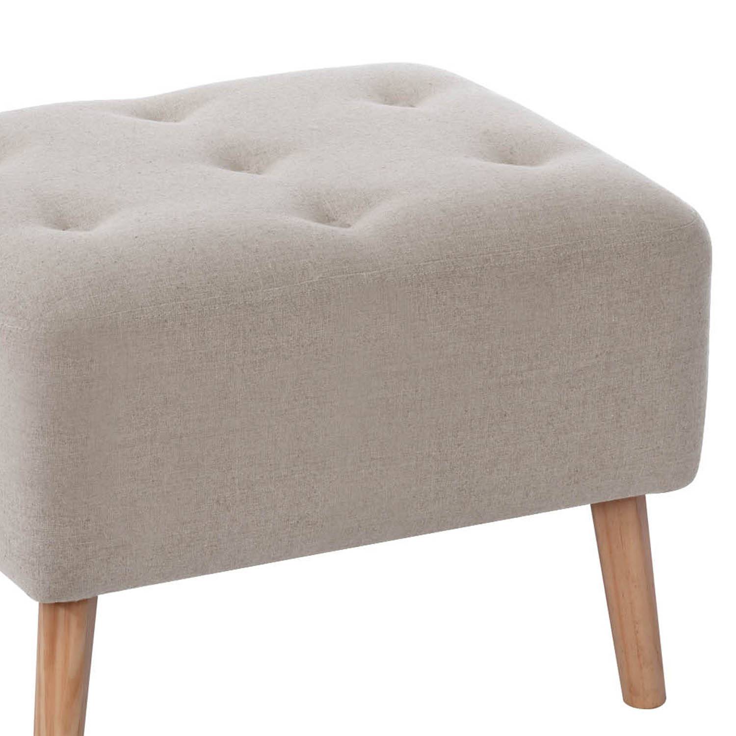 POUF LYON LINO EN COLOR BLANCO - 2