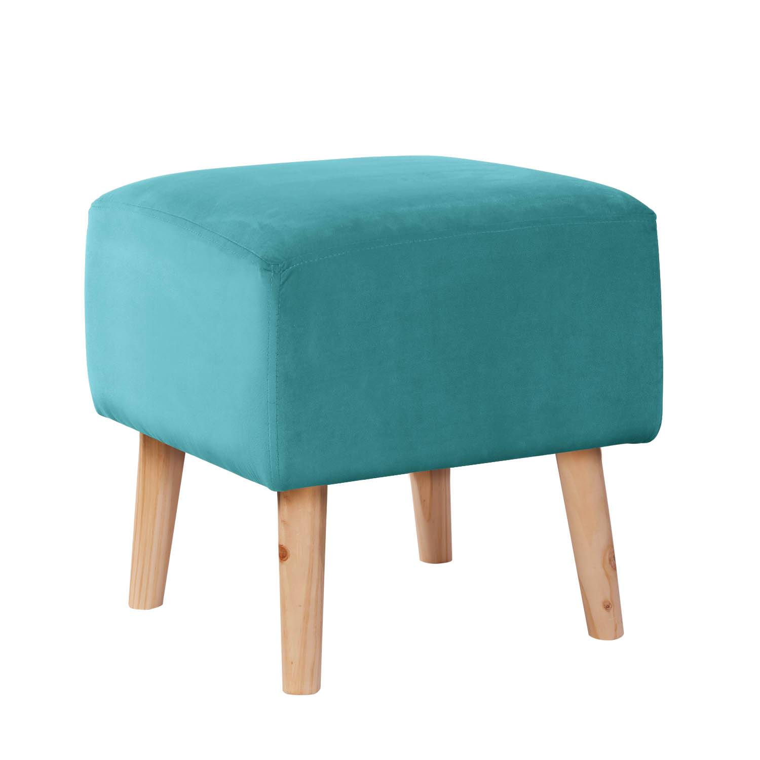 POUF LATAM HOME BURDEOS TURQUESA TELA VELVET - 1