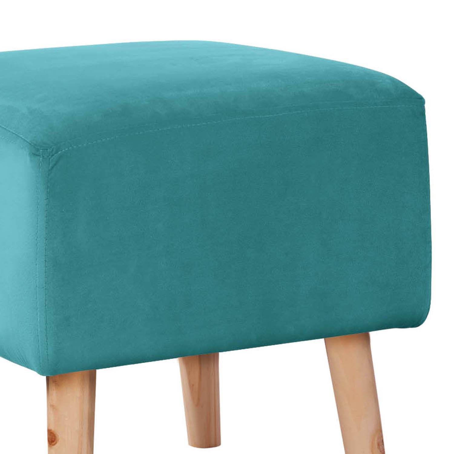 POUF LATAM HOME BURDEOS TURQUESA TELA VELVET - 2