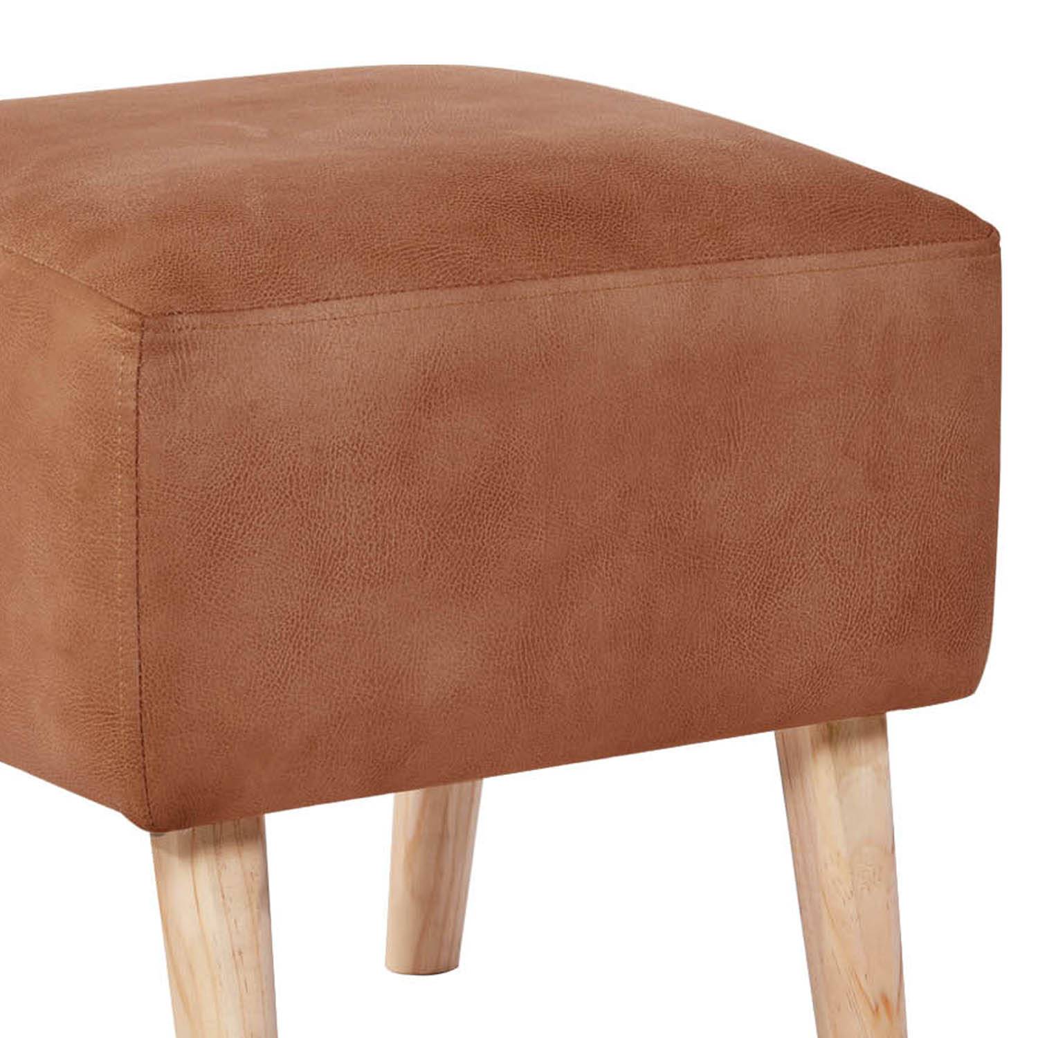POUF LATAM HOME BURDEOS CUERO KENTUCKY TABACO - 2
