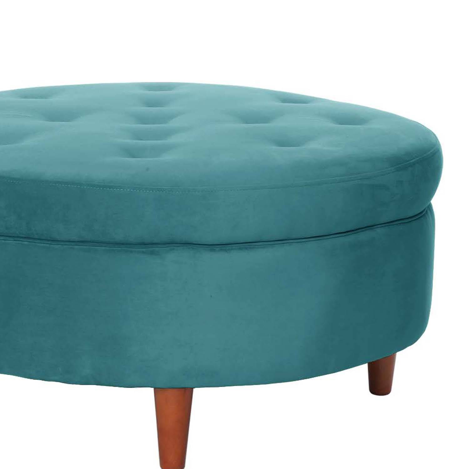 POUF LATAM HOME PARIS TURQUESA TELA VELVET - 2