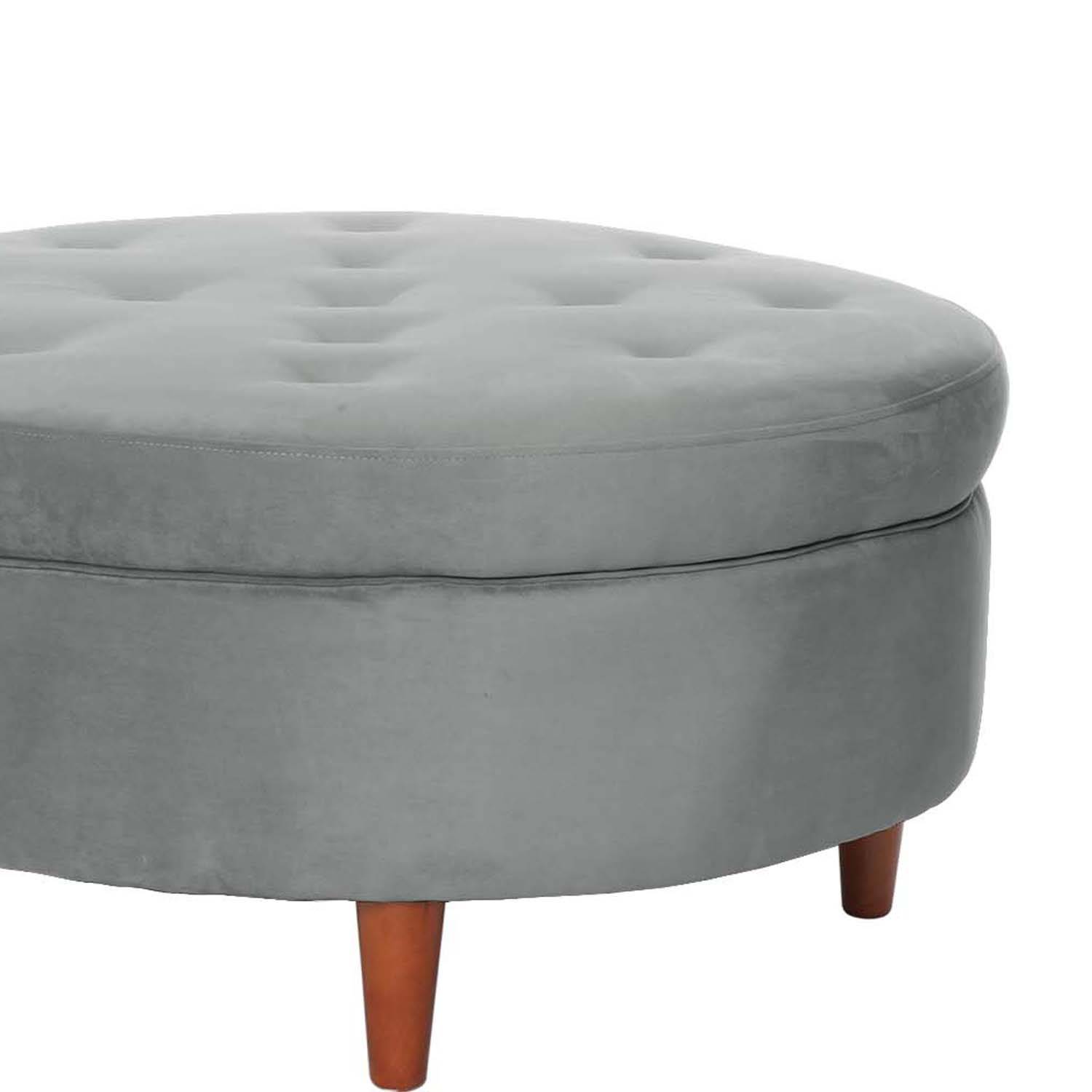 POUF LATAM HOME PARIS GRIS TELA VELVET - 2