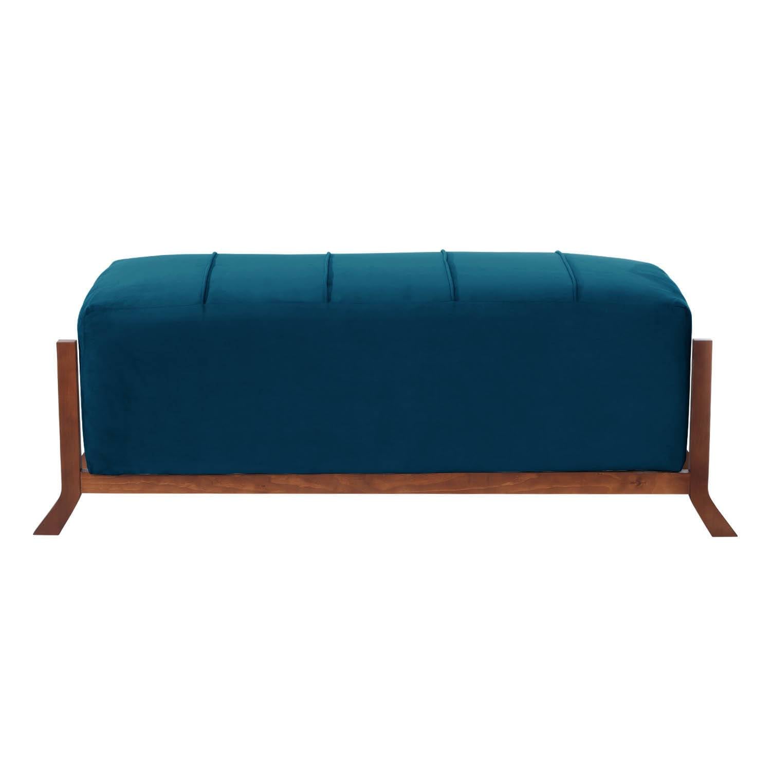 BANQUETA LATAM HOME MARSELLA AZUL PETROLEO TELA VELVET - 2