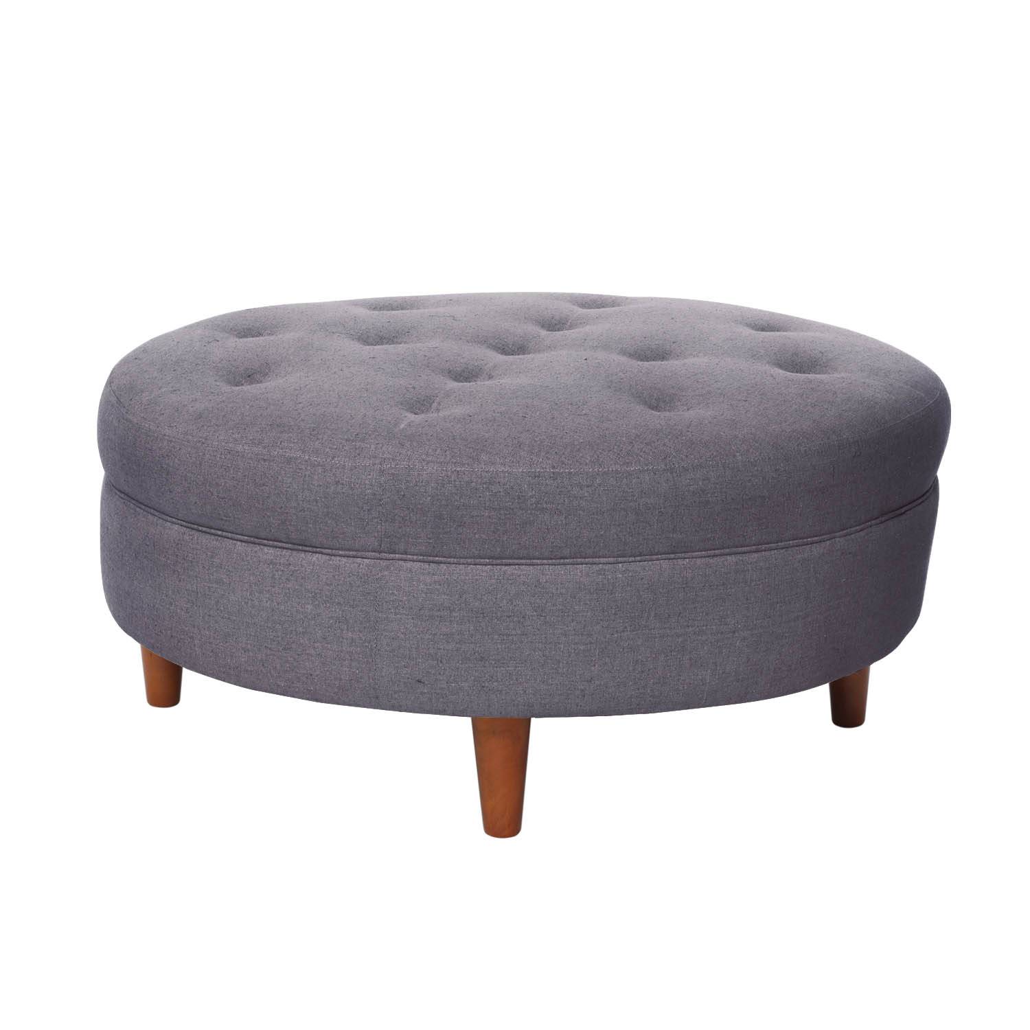 POUF LATAM HOME PARIS LINO GRIS OSCURO - 1