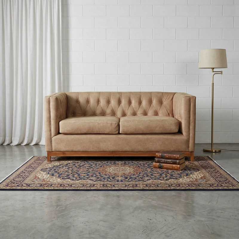 SOFÁ LATAM HOME ROMA 2 CUERPOS CUERO BEIGE COLORADO - 1