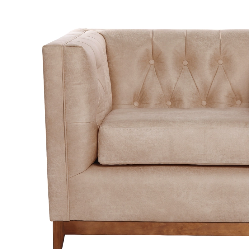 SOFÁ LATAM HOME ROMA 2 CUERPOS CUERO BEIGE COLORADO - 5