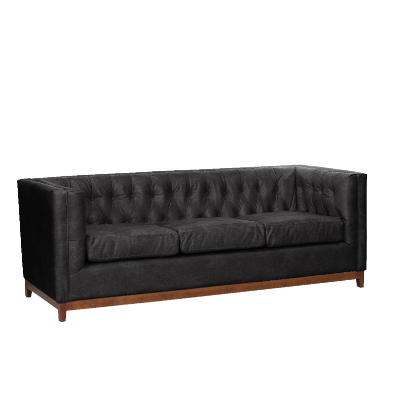 SOFÁ LATAM HOME ROMA 3 CUERPOS CUERO NEGRO COLORADO - 2