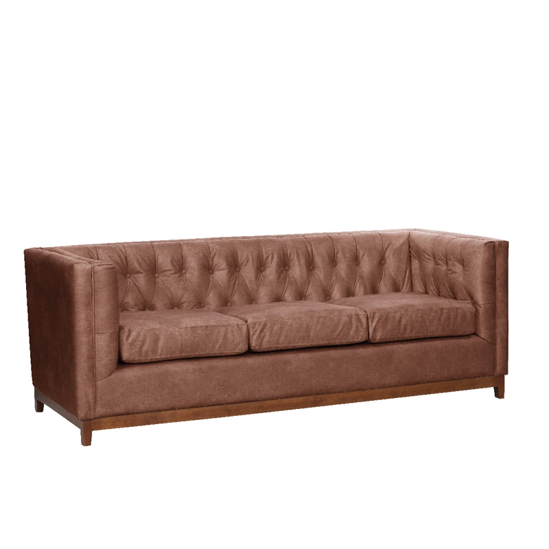 SOFÁ LATAM HOME ROMA 3 CUERPOS CUERO CARAMELO COLORADO - 2