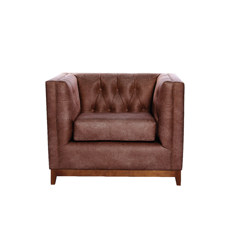 SOFÁ LATAM HOME ROMA CUERO CARAMELO 1C COLORADO - 1