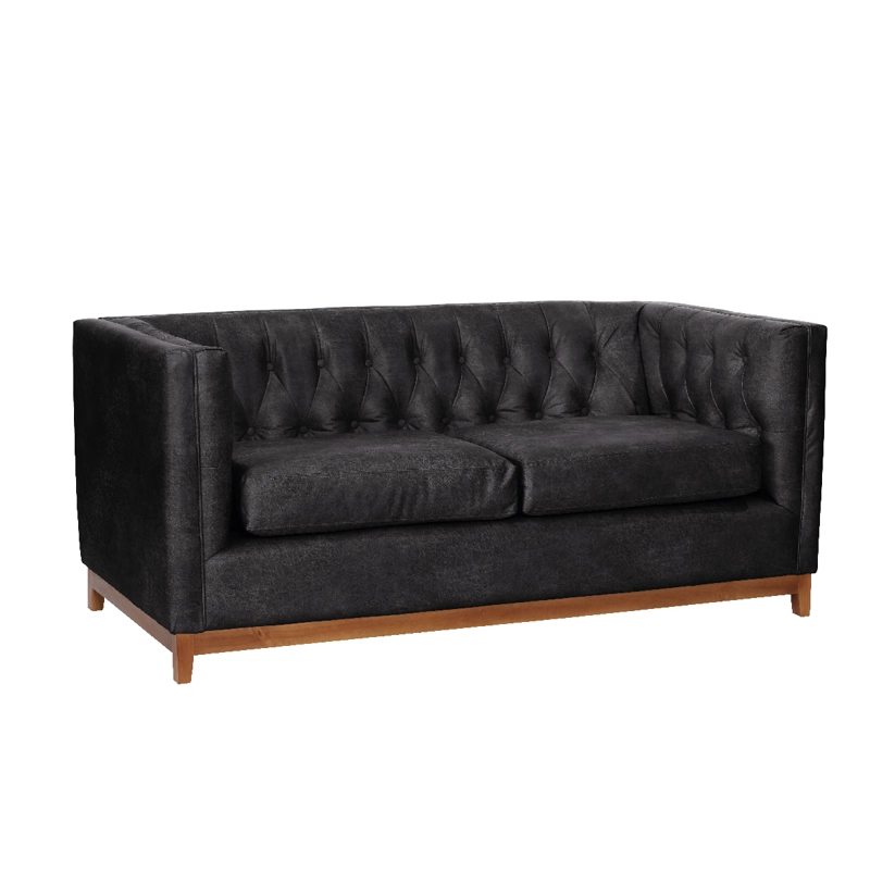 SOFÁ LATAM HOME ROMA 2 CUERPOS CUERO NEGRO COLORADO - 2