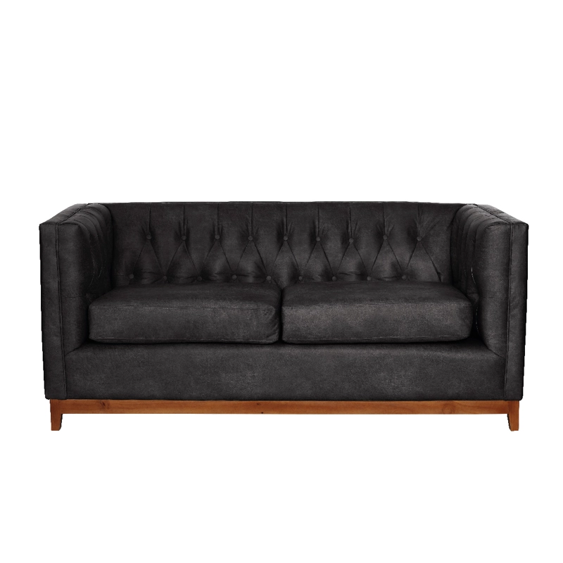 SOFÁ LATAM HOME ROMA 2 CUERPOS CUERO NEGRO COLORADO - 3