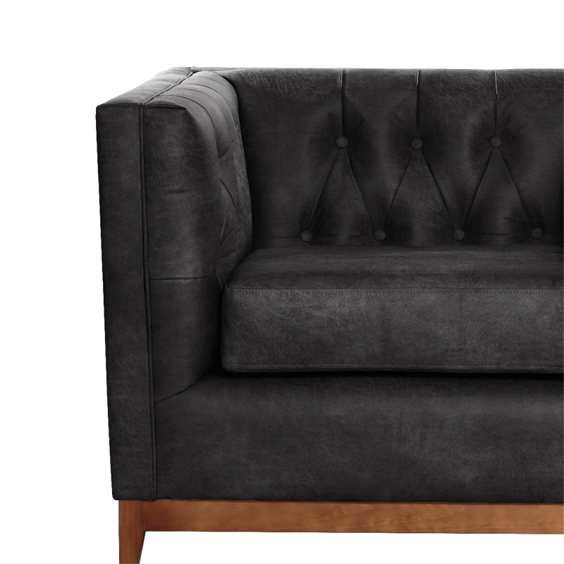 SOFÁ LATAM HOME ROMA 2 CUERPOS CUERO NEGRO COLORADO - 5