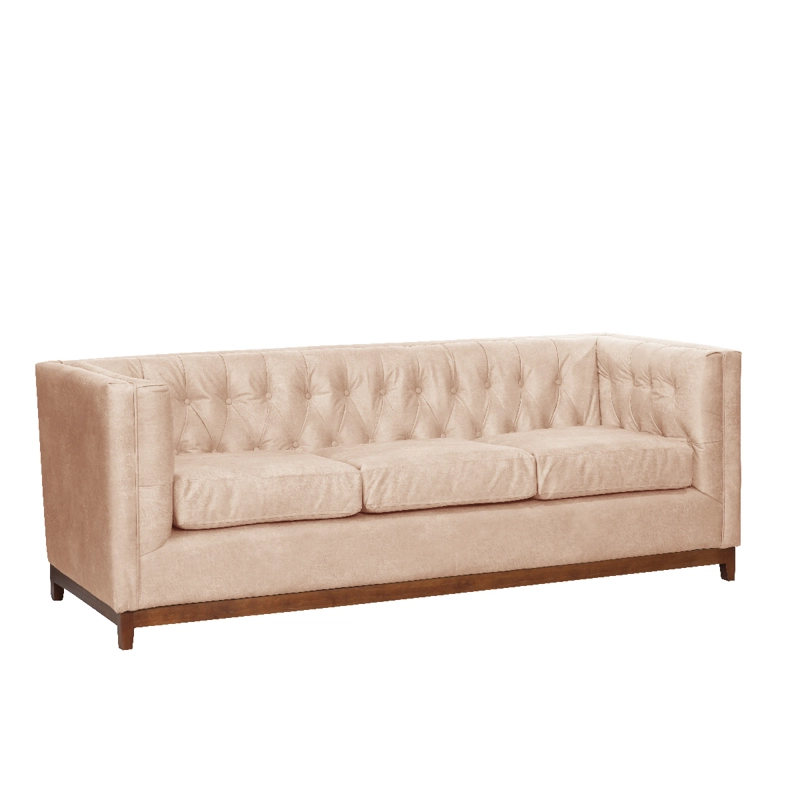 SOFÁ LATAM HOME ROMA 3 CUERPOS CUERO BEIGE COLORADO - 2