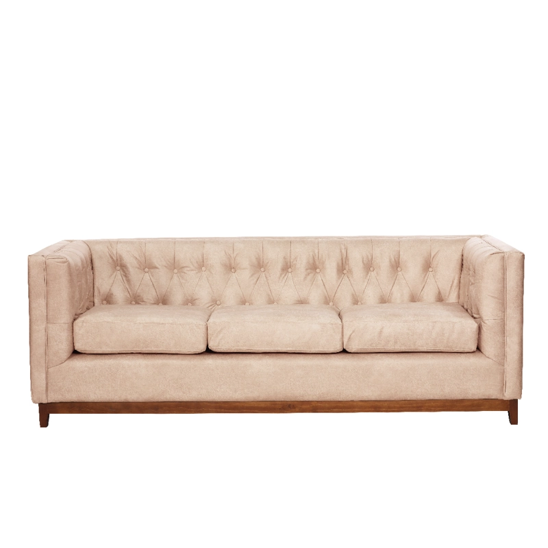 SOFÁ LATAM HOME ROMA 3 CUERPOS CUERO BEIGE COLORADO - 3