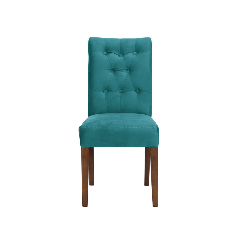 SILLA COMEDOR LATAM HOME OVIEDO TURQUESA TELA VELVET - 1