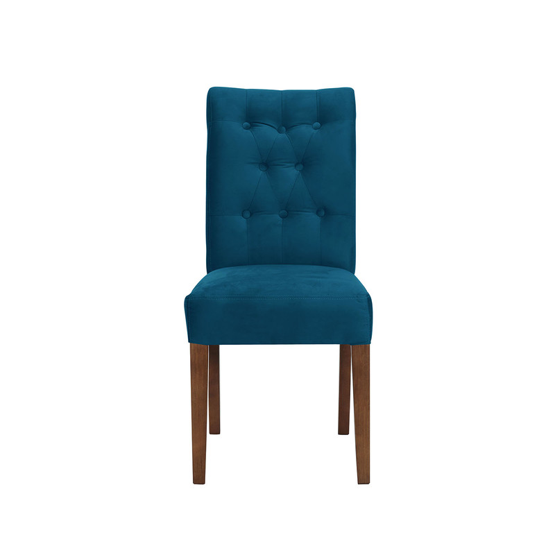 SILLA COMEDOR LATAM HOME OVIEDO AZUL PETROLEO TELA VELVET - 1