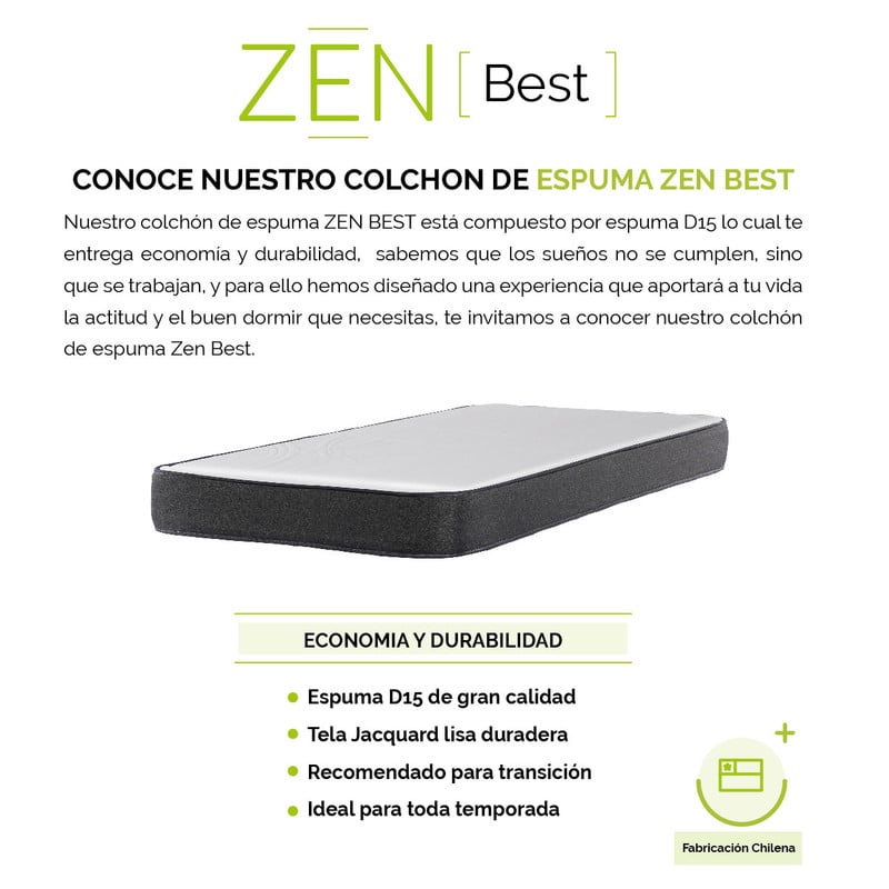 COLCHÓN LATAM HOME ZEN BEST 2 PLAZAS ESPUMA 150 X 190 - 3