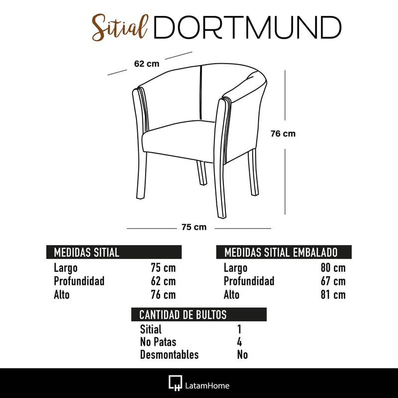 SITIAL LATAM HOME DORTMUND LINO GRIS OSCURO - 4