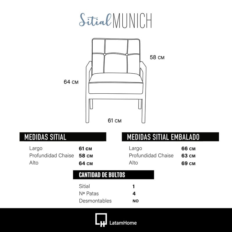 SITIAL LATAM HOME MUNICH BEIGE TELA VELVET - 4