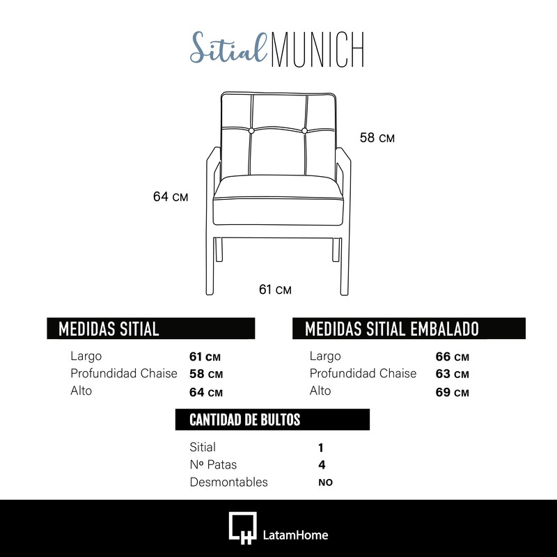 SITIAL LATAM HOME MUNICH ROJO PU - 4