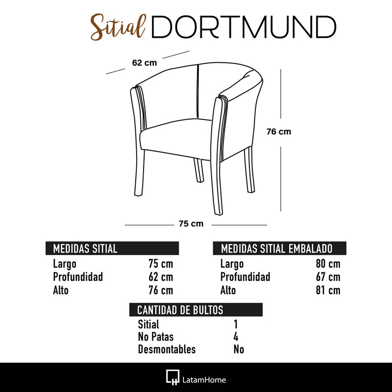 SITIAL LATAM HOME DORTMUND GRIS TELA VELVET - 4