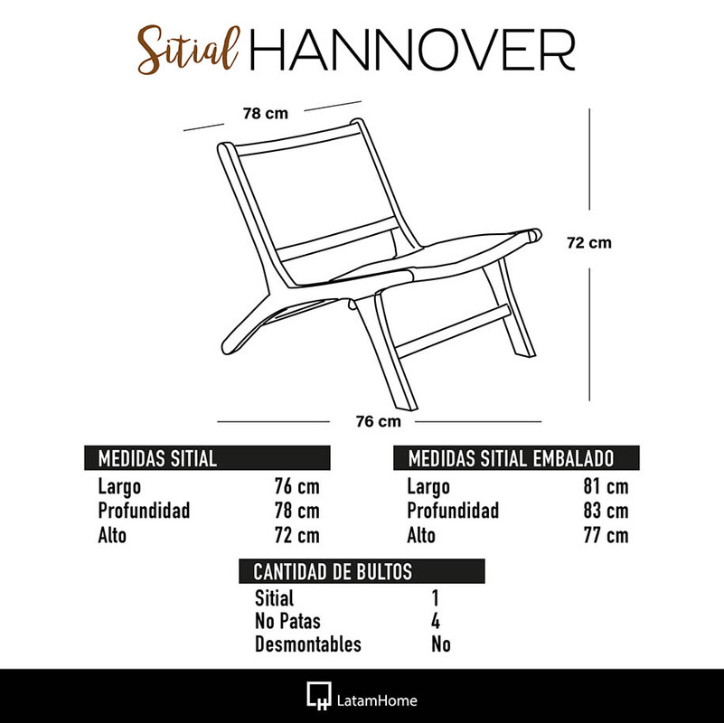 SITIAL LATAM HOME HANNOVER CUERO CAFE KENTUCKY MORO - 6