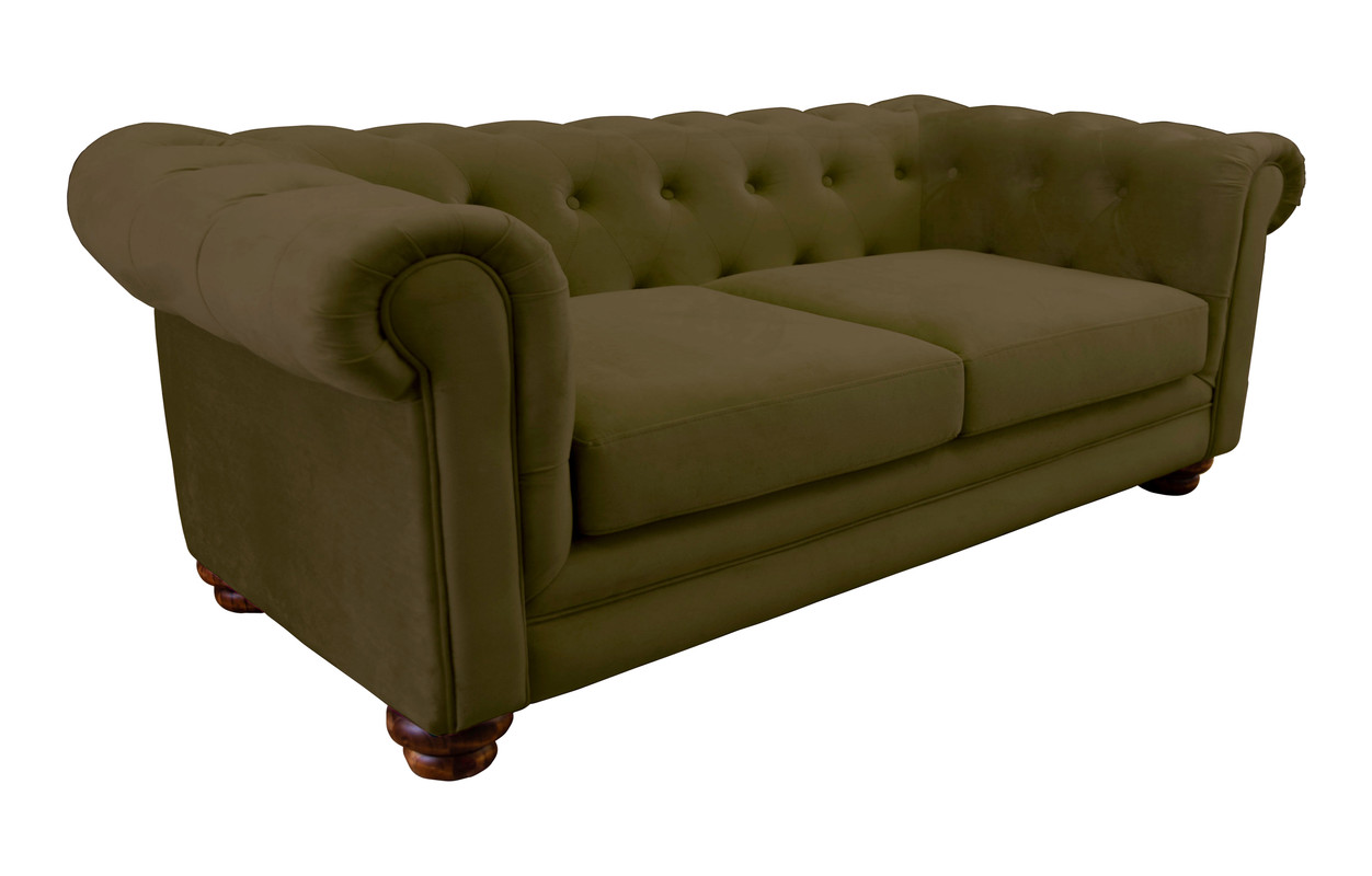SOFÁ LATAM HOME FLORENCIA 3 CUERPOS VERDE TELA VELVET - 2