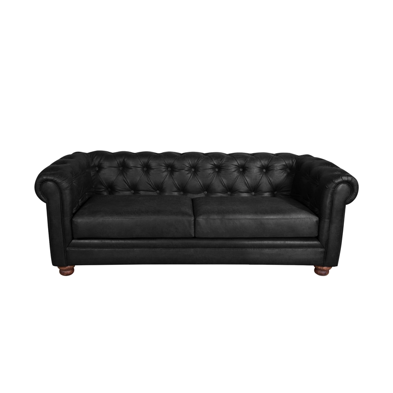 SOFÁ LATAM HOME FLORENCIA 3 CUERPOS CUERO NEGRO COLORADO - 2