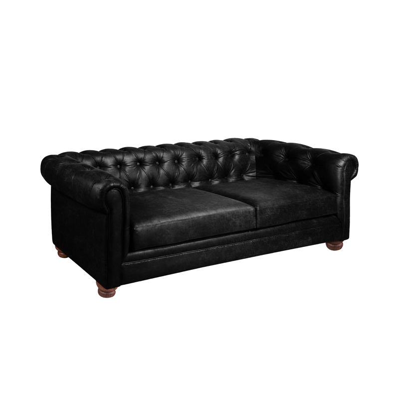 SOFÁ LATAM HOME FLORENCIA 3 CUERPOS CUERO NEGRO COLORADO - 3