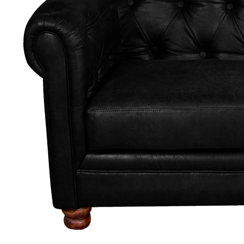 SOFÁ LATAM HOME FLORENCIA 3 CUERPOS CUERO NEGRO COLORADO - 4