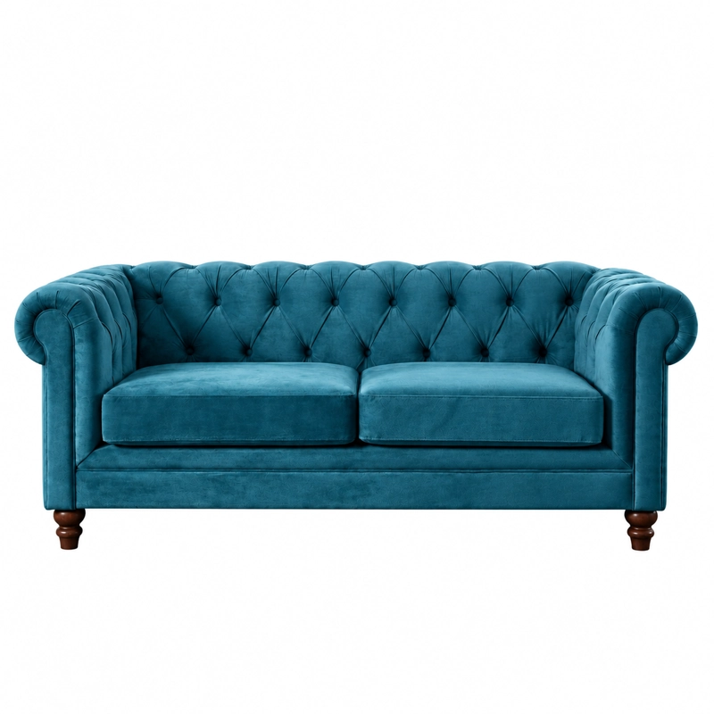 SOFÁ LATAM HOME FLORENCIA 3 CUERPOS AZUL PETROLEO TELA VELVET - 2