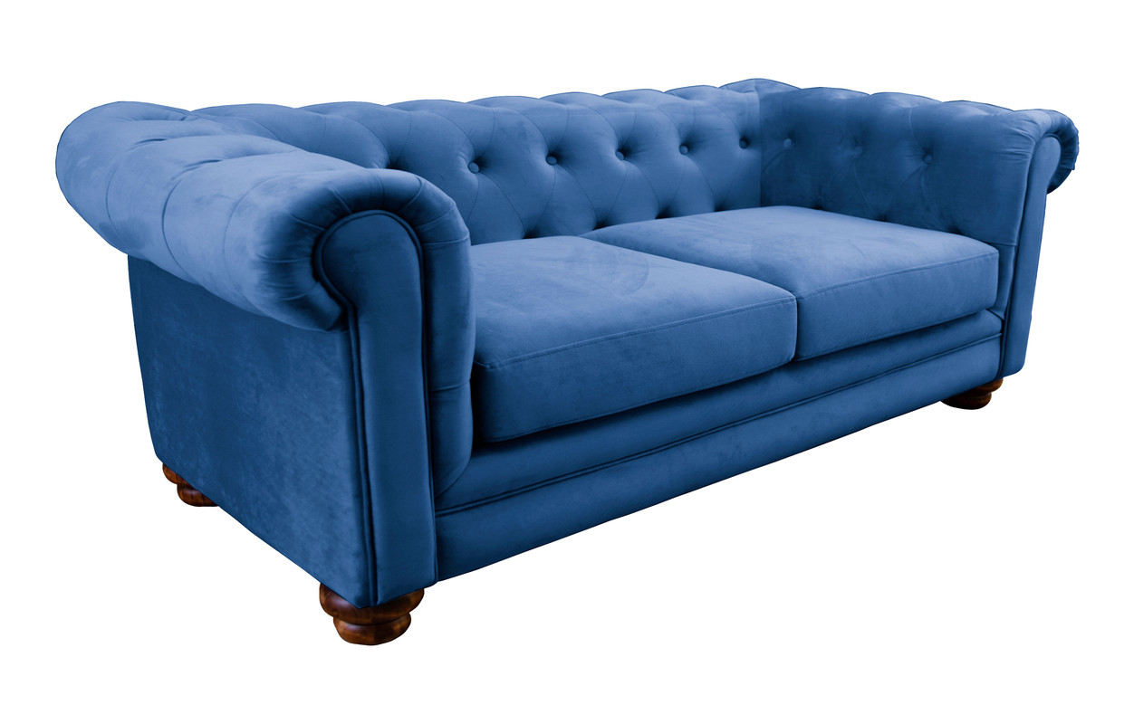 SOFÁ LATAM HOME FLORENCIA 3 CUERPOS AZUL PETROLEO TELA VELVET - 2
