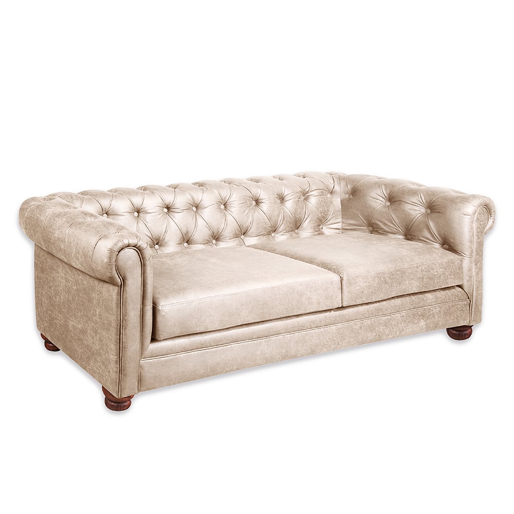 SOFÁ LATAM HOME FLORENCIA 3 CUERPOS CUERO BEIGE COLORADO - 3