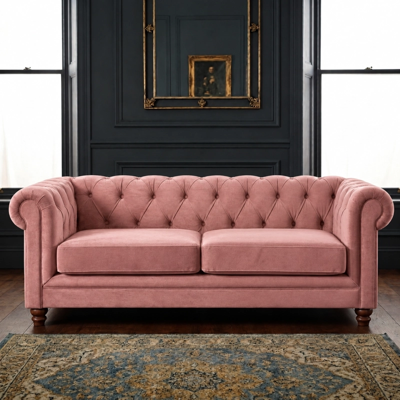 SOFÁ LATAM HOME FLORENCIA 3 CUERPOS PALO ROSA TELA VELVET - 1
