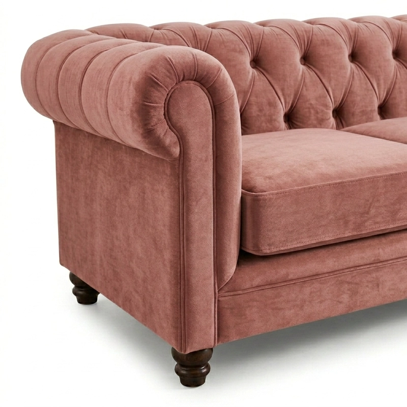 SOFÁ LATAM HOME FLORENCIA 3 CUERPOS PALO ROSA TELA VELVET - 5