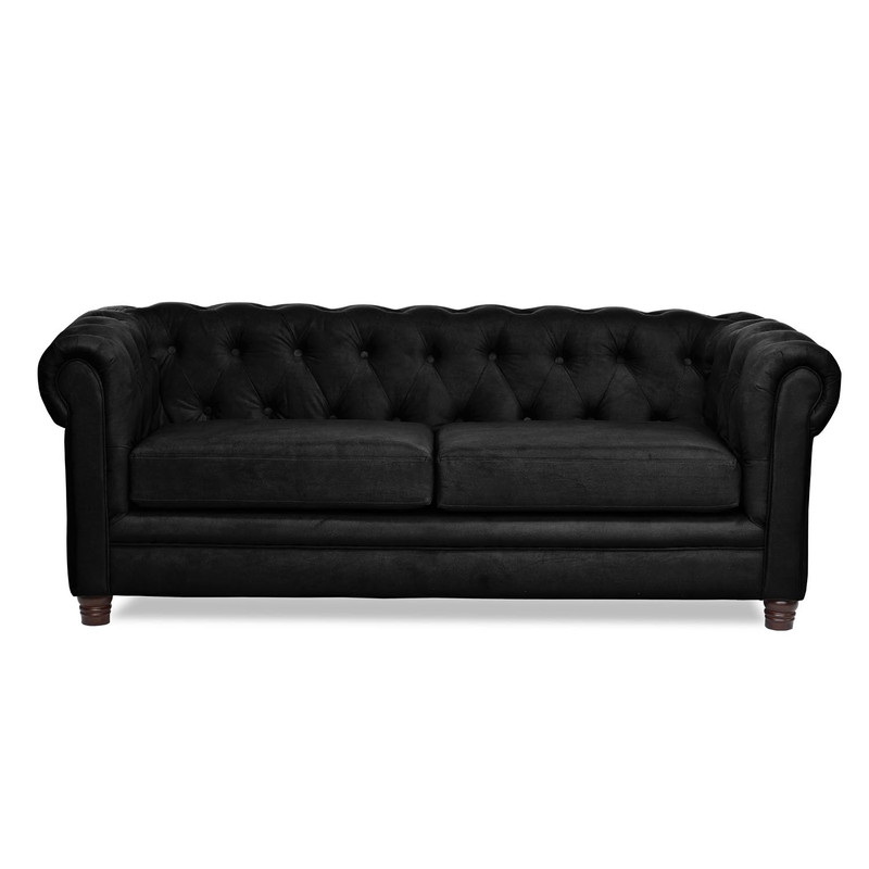 SOFÁ LATAM HOME FLORENCIA 3 CUERPOS NEGRO TELA VELVET - 1