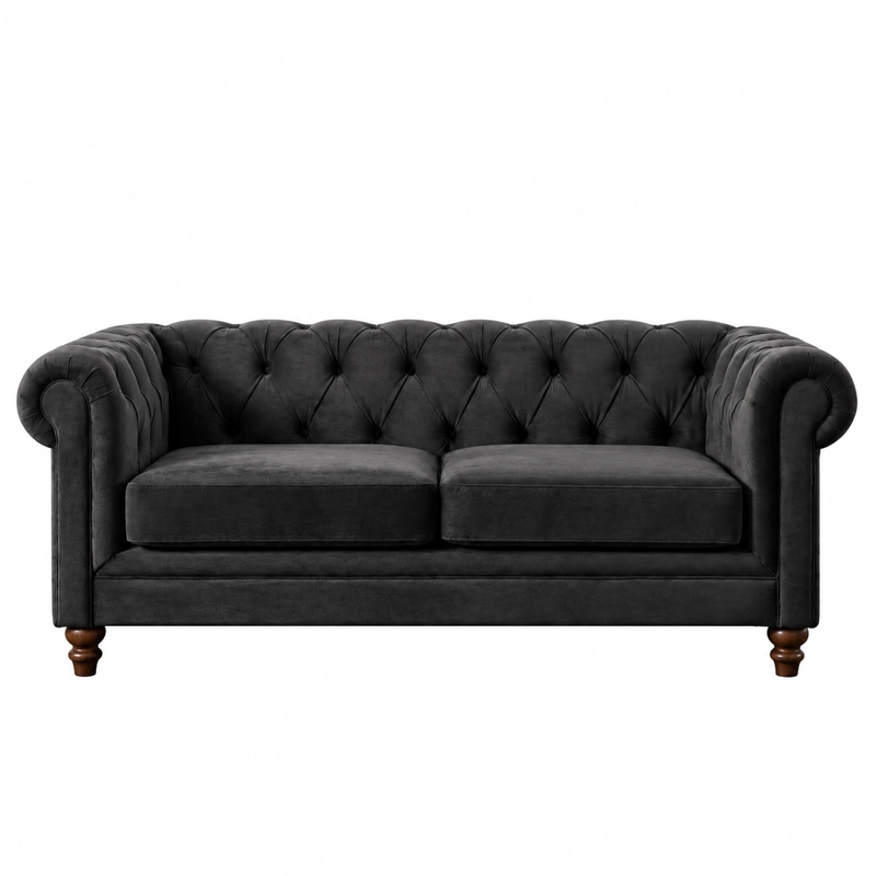 SOFÁ LATAM HOME FLORENCIA 3 CUERPOS NEGRO TELA VELVET - 2