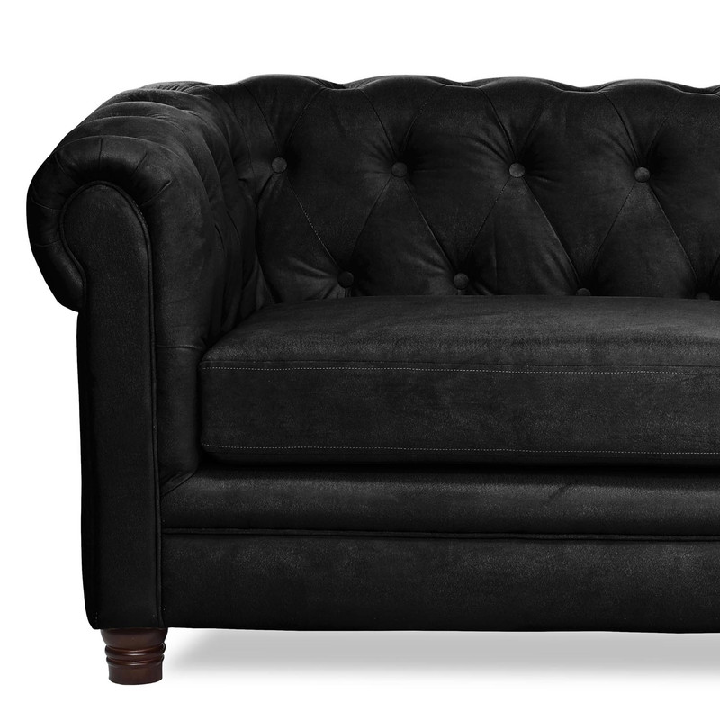 SOFÁ LATAM HOME FLORENCIA 3 CUERPOS NEGRO TELA VELVET - 3