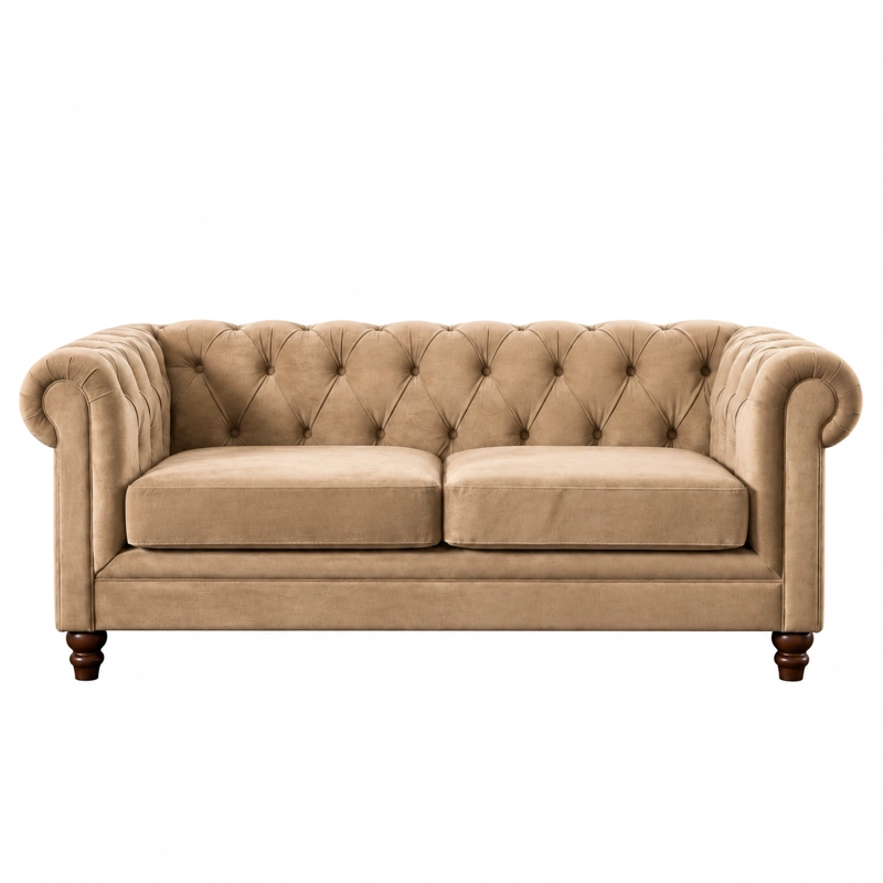 SOFÁ LATAM HOME FLORENCIA 3 CUERPOS BEIGE TELA VELVET - 2